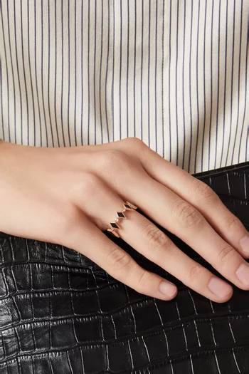 Mosaic Diamonds & Enamel Ring in 18kt Rose Gold