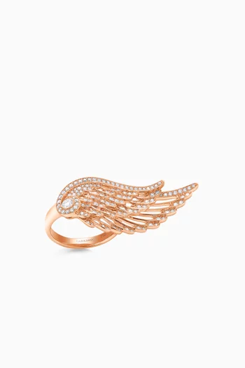 Wings Embrace Diamond Ring in 18kt Rose Gold