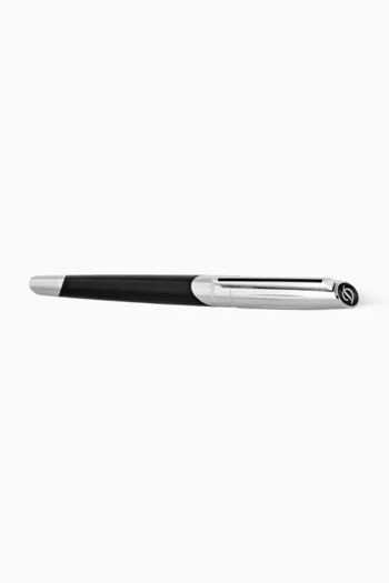 Silver & Black Rollerball Pen in Palladium