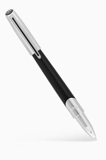 Silver & Black Rollerball Pen in Palladium