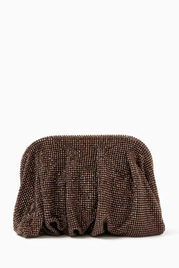 Small Venus La Petite Clutch in Rhinestone Crystal Mesh
