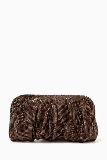 Medium Venus La Grande Clutch in Rhinestone Crystal Mesh