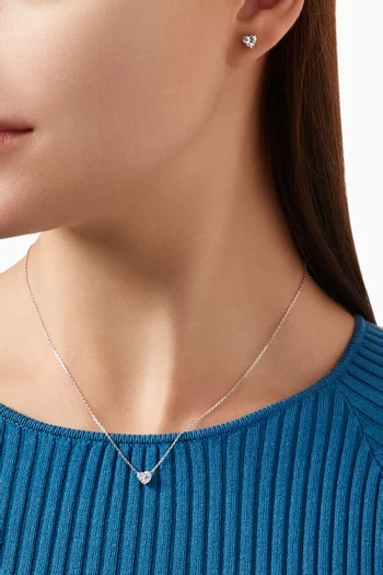 0.6ct Heart Diamond Pendant Necklace in 18kt White Gold