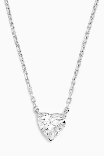 0.6ct Heart Diamond Pendant Necklace in 18kt White Gold