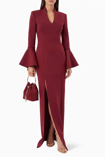 Slit Dress in Crepe