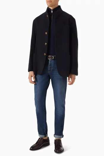 Zip-up Turtleneck Sweater in Cashmere
