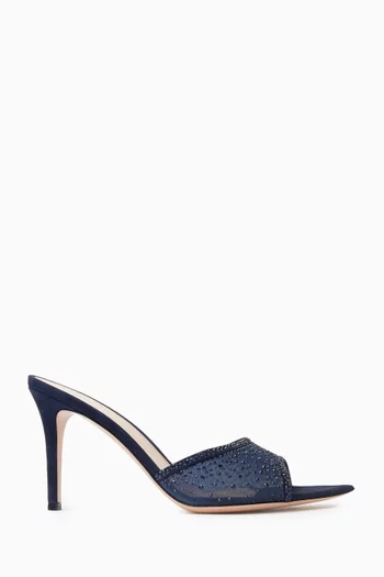 Rania 85 Crystal-embellished Mule Sandals