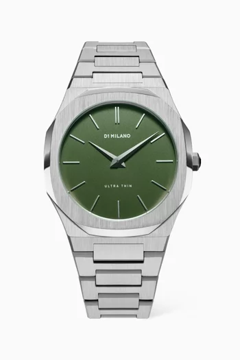Ultra Thin Quartz Stainless Steel Watch, 40mm