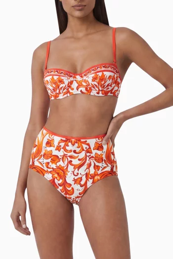 Majolica-print Bikini Set