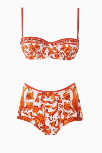 Majolica-print Bikini Set