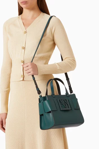 Medium AX Logo Susy Tote Bag in Faux Leather