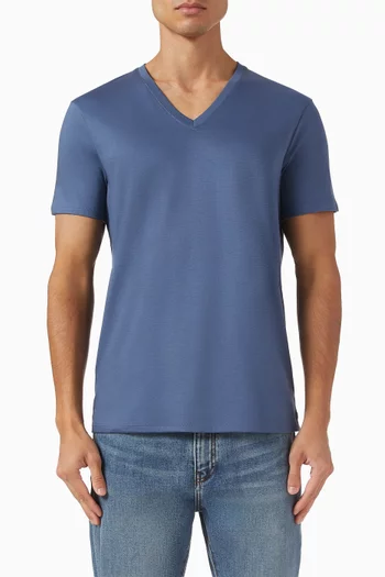 V-neck Slim T-shirt in Pima Cotton-jersey
