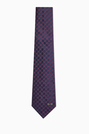 GG Monogram Tie in Silk Jacquard