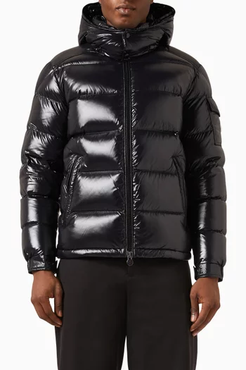 Maya Short Down Jacket in Nylon-laqué