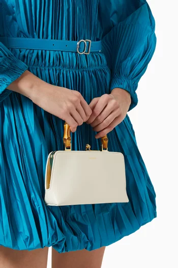 Goji Bamboo Mini Handbag in Leather