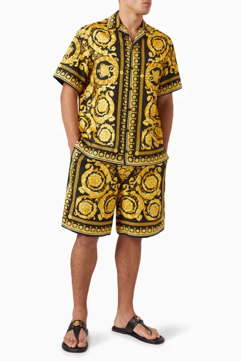 Baroque Print Shirt in Silk