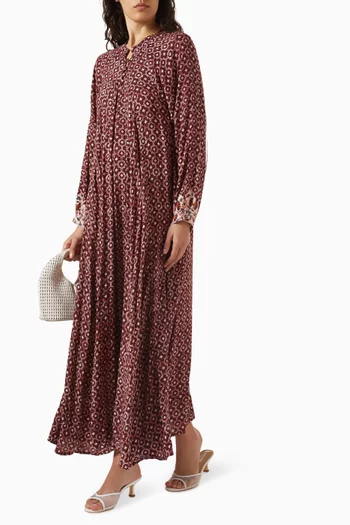 Fiore Printed Maxi Dress in Rayon