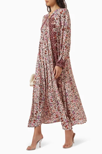 Fiore Printed Maxi Dress in Rayon