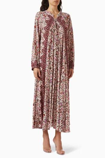 Fiore Printed Maxi Dress in Rayon