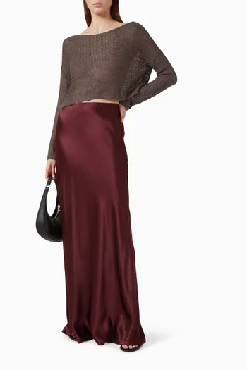 Pull-on Maxi Skirt in Silk