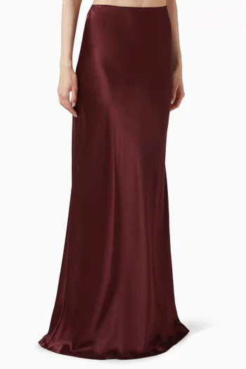 Pull-on Maxi Skirt in Silk