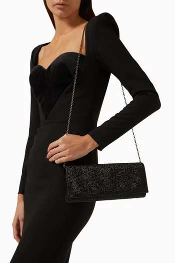 Zafira Embellished Clutch Bag in Satin