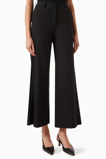 High-waist Flared Pants in Wool-blend