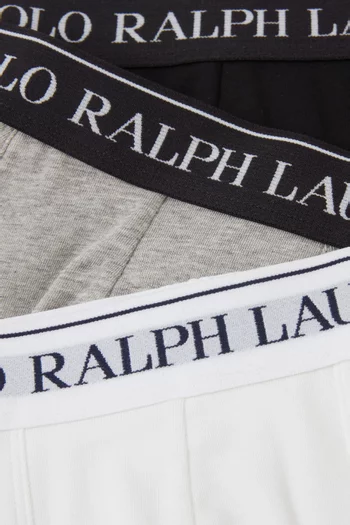 Logo Trunks in Stretch Cotton, Set of 3