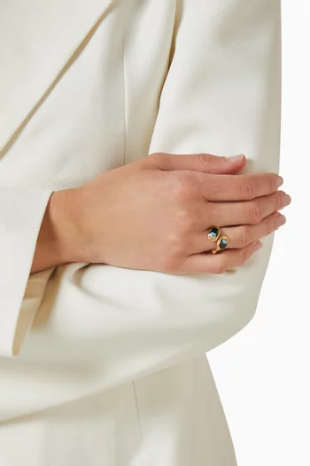 Duality Scaramouche Ring in 24kt Gold-plated Metal