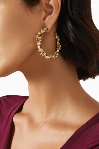 Trevise Strass Hoop Earrings in Gold-plated Metal