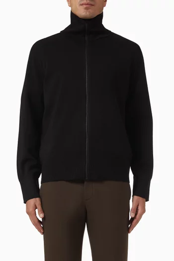 Zip-up Cardigan in Wool-blend