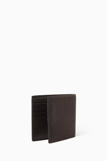 GA Logo Bifold Wallet in Textured Leather