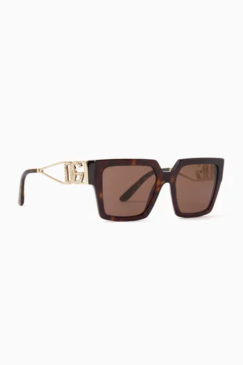 Oversized Square Sunglasses in Acetate