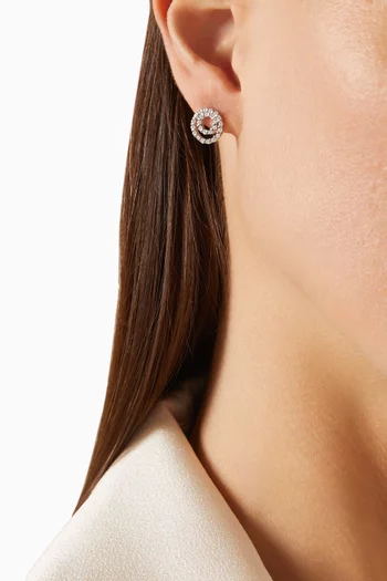 Crystal Stud Earrings in Sterling Silver