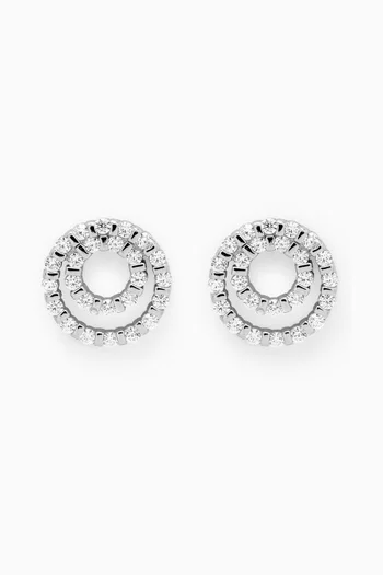 Crystal Stud Earrings in Sterling Silver