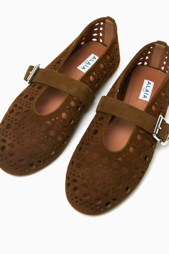 Vienne Ballet Flats in Goatskin Suede