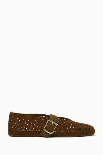 Vienne Ballet Flats in Goatskin Suede