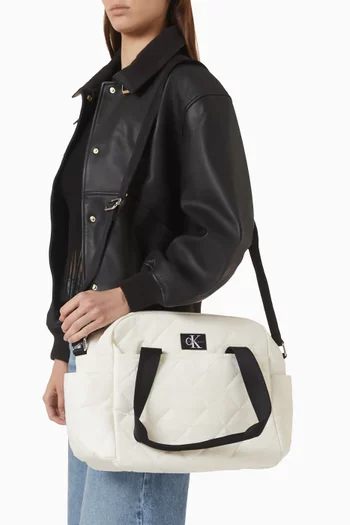 Puffer Diaper Bag in Quilted Nylon