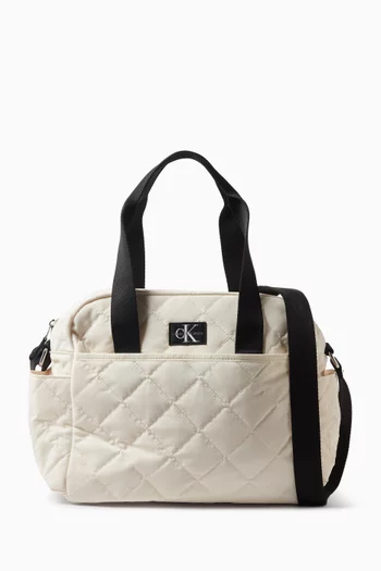 Puffer Diaper Bag in Quilted Nylon