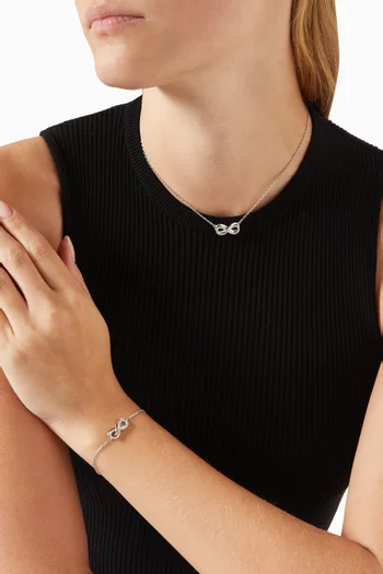 Hyperbola Infinity Crystal Bracelet in Rhodium-plated Metal