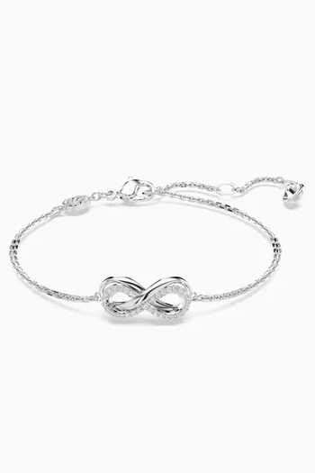 Hyperbola Infinity Crystal Bracelet in Rhodium-plated Metal