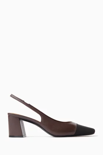 Marcy 65 Slingback Pumps in Leather