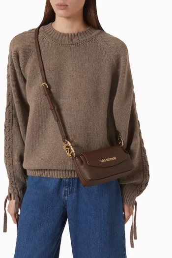 Small Quilted Camera Bag in Leather