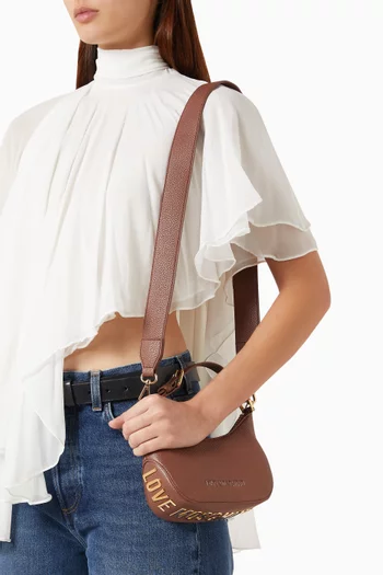 Small Shoulder Bag in Grained Faux Leather