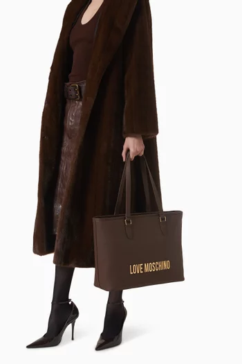 Medium Bold Love Tote Bag in Faux Leather