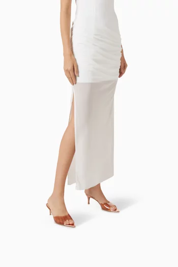 Ellle 55 Mules in Metallic Leather & Plexi