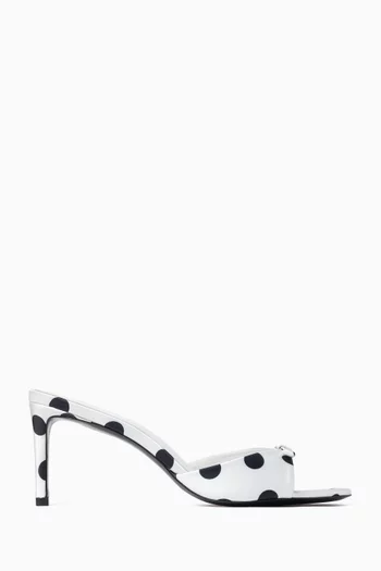 Albie 70 Mules in Polka-dot Satin