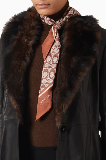 Vintage Signature Print Skinny Scarf in Silk