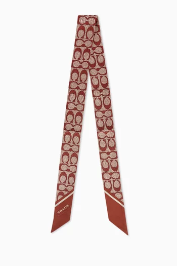 Vintage Signature Print Skinny Scarf in Silk