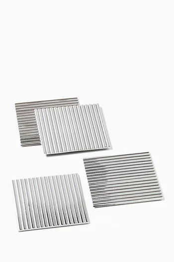 Thorpe Coasters in Stainless Steel, Set of 4